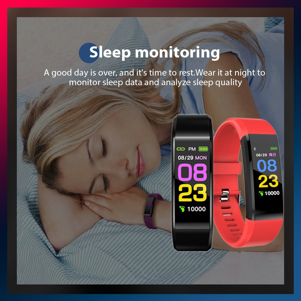 ID115 Plus Smart Fitness Tracker Heart Rate Blood Pressure Sleep Watch Band USB