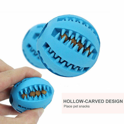Rubber Dental Chew Ball For Dogs Cats Teething Cleaning Toy Small Pet Play Tool