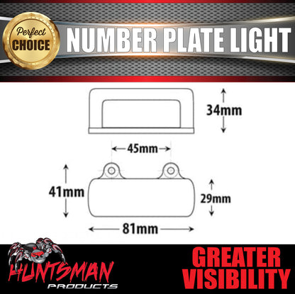 LED Number Plate Light Licence Lamp Trailer Caravan Truck 10-30V CTA Approved