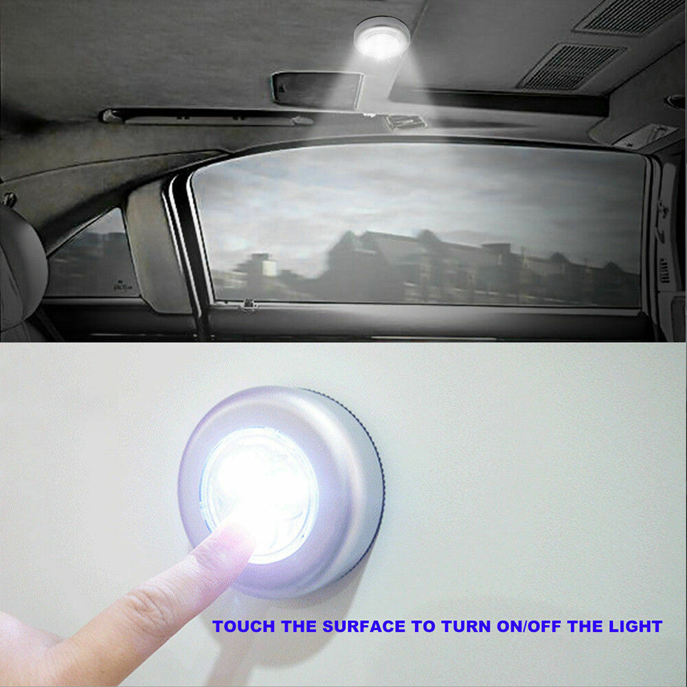 4 LED Touch Push Button lamp Light Self-Stick Long Battery Life Down Spot Light