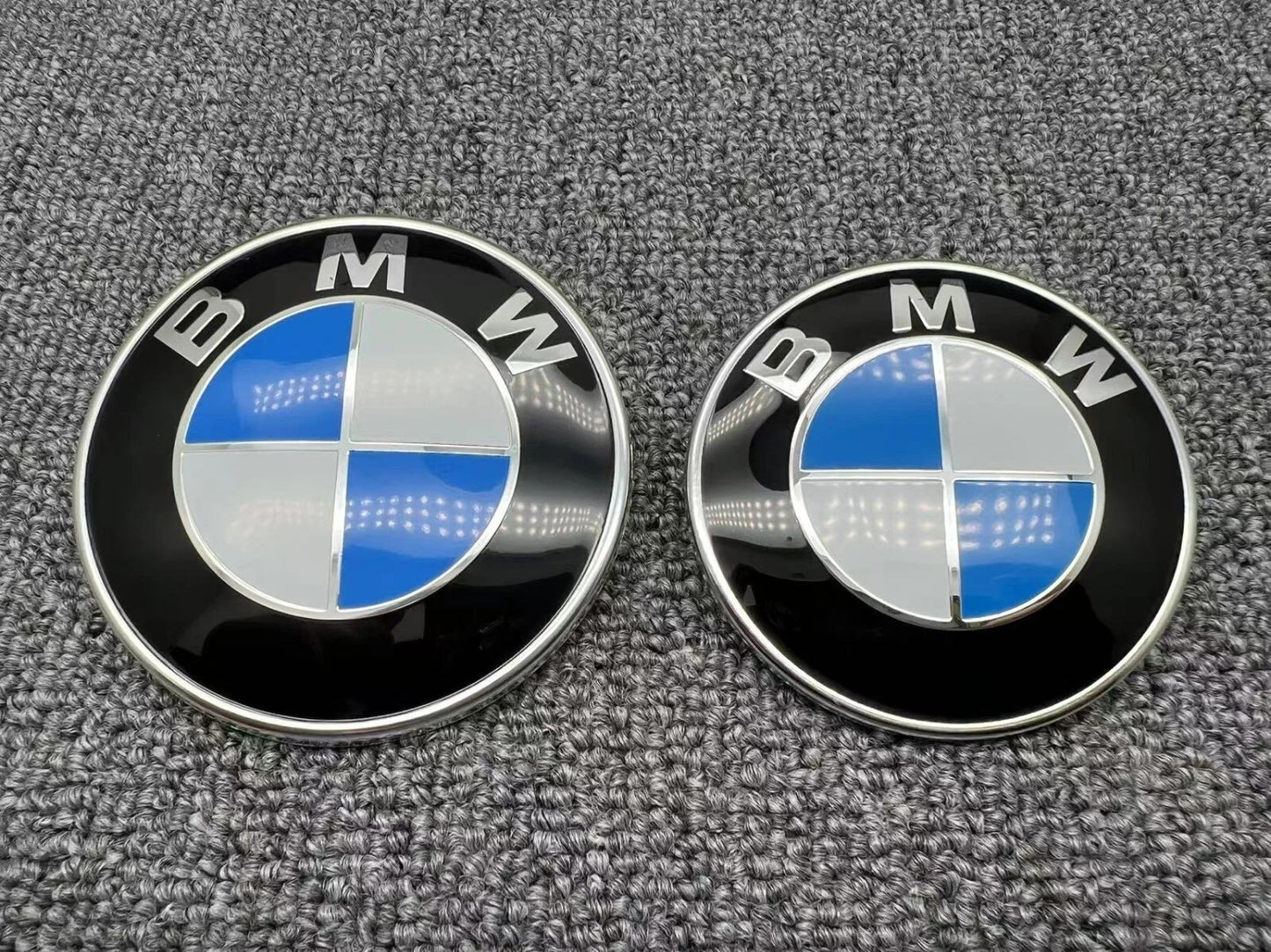 Genuine Style Original Blue White 82mm Front 74mm Rear Replacement Emblem Badge