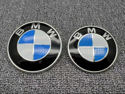 Genuine Style Original Blue White 82mm Front 74mm Rear Replacement Emblem Badge