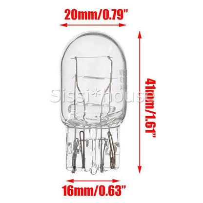 10PCS T20 7443 12V21/5W Clear Glass Turn Signal Stop Brake Tail Light Bulbs AUOZ