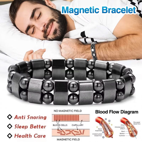 2026 Magnetic Hematite Dual Beaded Bracelet Simple Style for Daily Fashion Wear