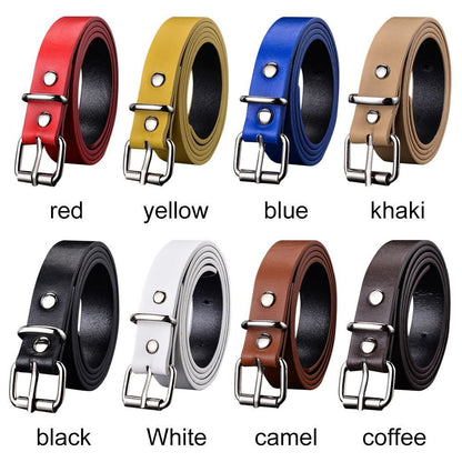 Children Leather Belt Trouser Dress Belts Thin Waist Strap Pin Buckle Waistband