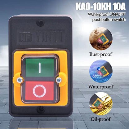 Motor Drill Switch Push Button for 10A 380V KAO-5 ON/OFF Water Proof Machine AU