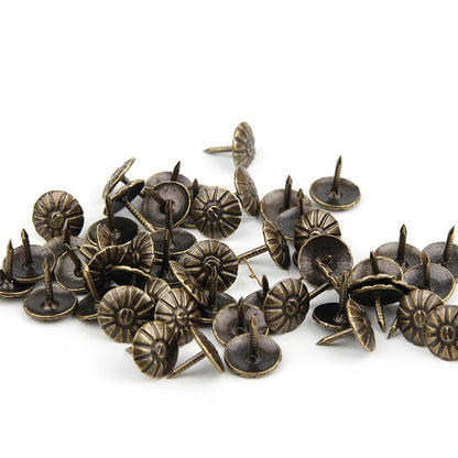 100/300pc Gold Brass Upholstery Nails Furniture Studs/Tacks/Pins Furniture Decor