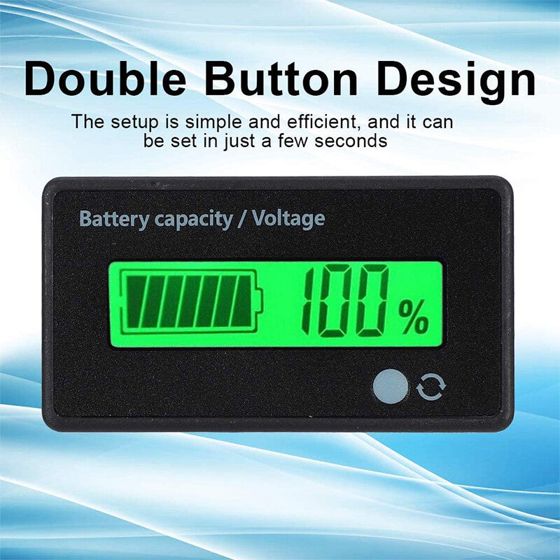 12-48V LCD Battery Capacity Voltage Meter Caravan Battery Monitor DigitalDisplay
