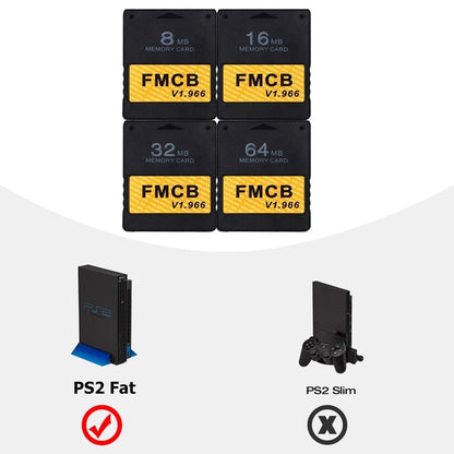 PS2 Free McBoot FMCB Memory Card 8MB 16MB 32MB 64MB Fat Console
