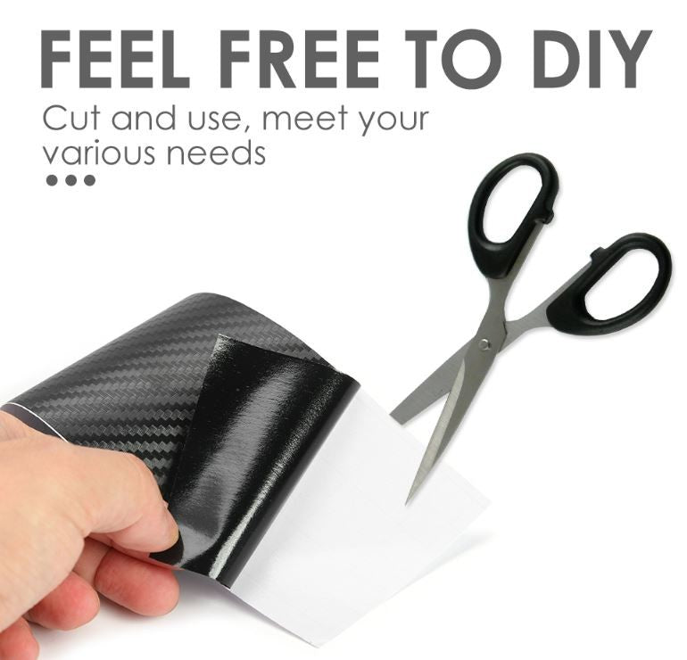 Black carbon fibre tape Stick On Adhesive Black Roll 7cm Wide x 3 meter Length