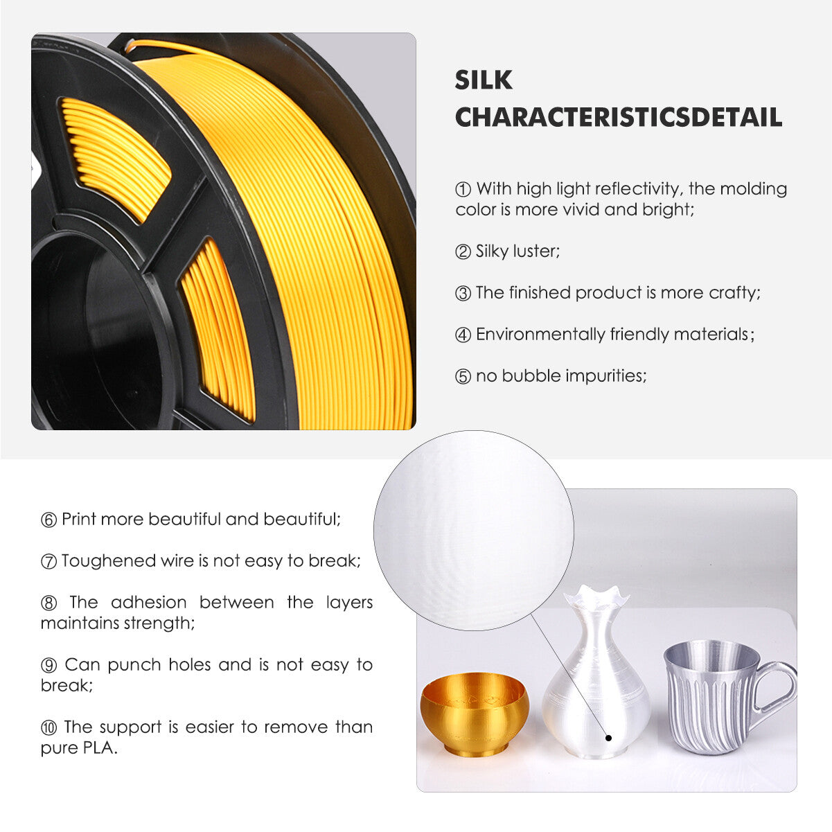 【Buy 10 Pay 6】JAYO PLA Matte High Speed PETG ABS PLA+ SILK 1.75mm Filament 1.1KG