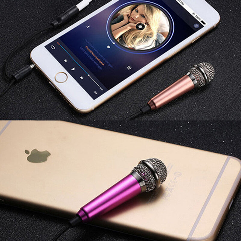 Mini Portable Microphone Vocal Instrument Mic For Mobile Phone Laptop Computer