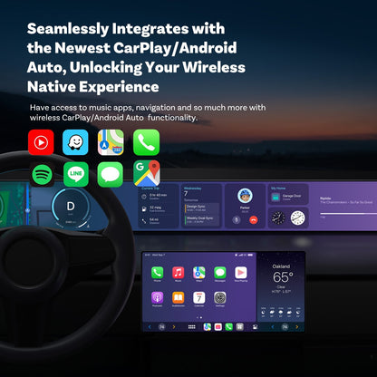 Ottocast Wireless Carplay Mirror iPhone Cars Adapter 3 in 1 Compatible w/Airplay – Compatible with iPhone