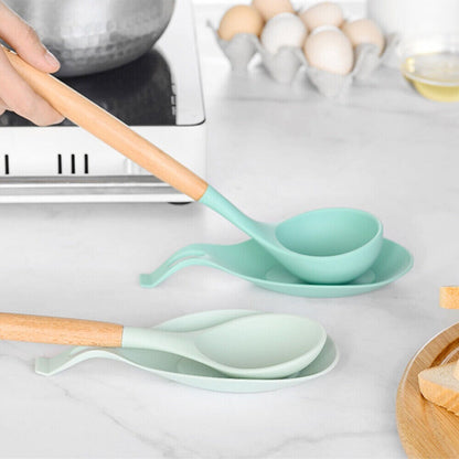Spoon Rest Silicone Kitchen Holder Heat Resistant Utensil Cooking Rack Colorful