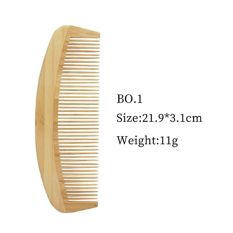 New Natural Bamboo And Wood Comb Smooth Hair Anti-static Scalp Massage Comb AUS