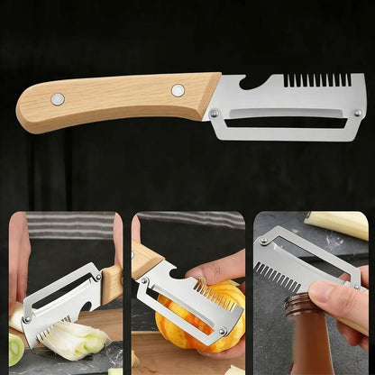 2pcs Stainless Steel Vegetable Peeler Wooden Handle Potato Slicer Kitchen Tool