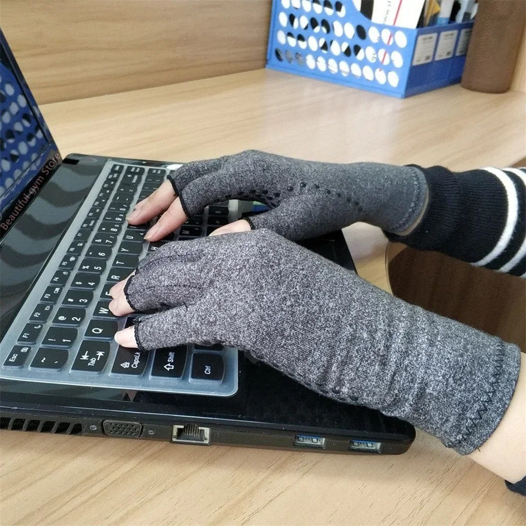 Compression Copper Arthritis Gloves Hand Wrist Support Finger Pain Relief Brace