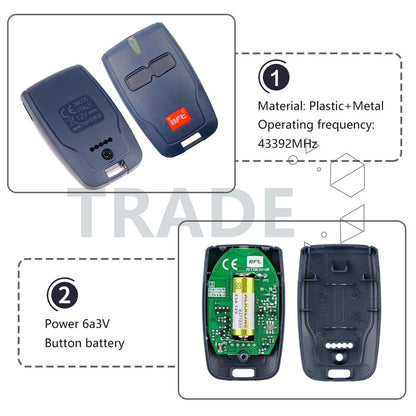 Genuine BFT Mitto Garage/Gate 2 Button Remote Control Type B RCB TX2/TX4/0678