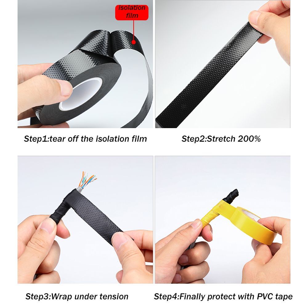 Rubber Self-Amalgamating Tape Sealing Waterproof  Tube Repair Weld Tape