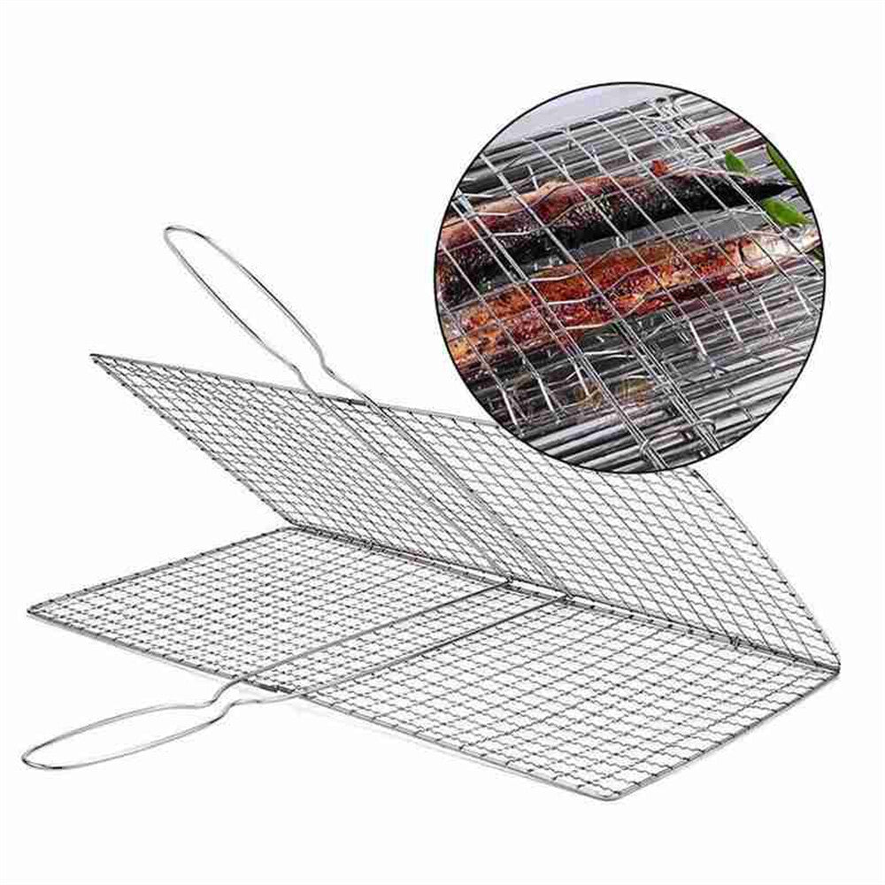 BBQ Fish Grilling Basket Grill Camping Net Meat Vegetable Cooking Kitchen Tool