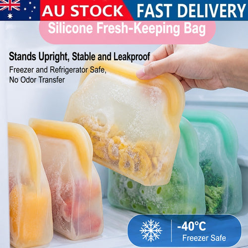 Everbag Silicone Storage, Reusable Silicone Storage Bags, Upright Freezer Bags