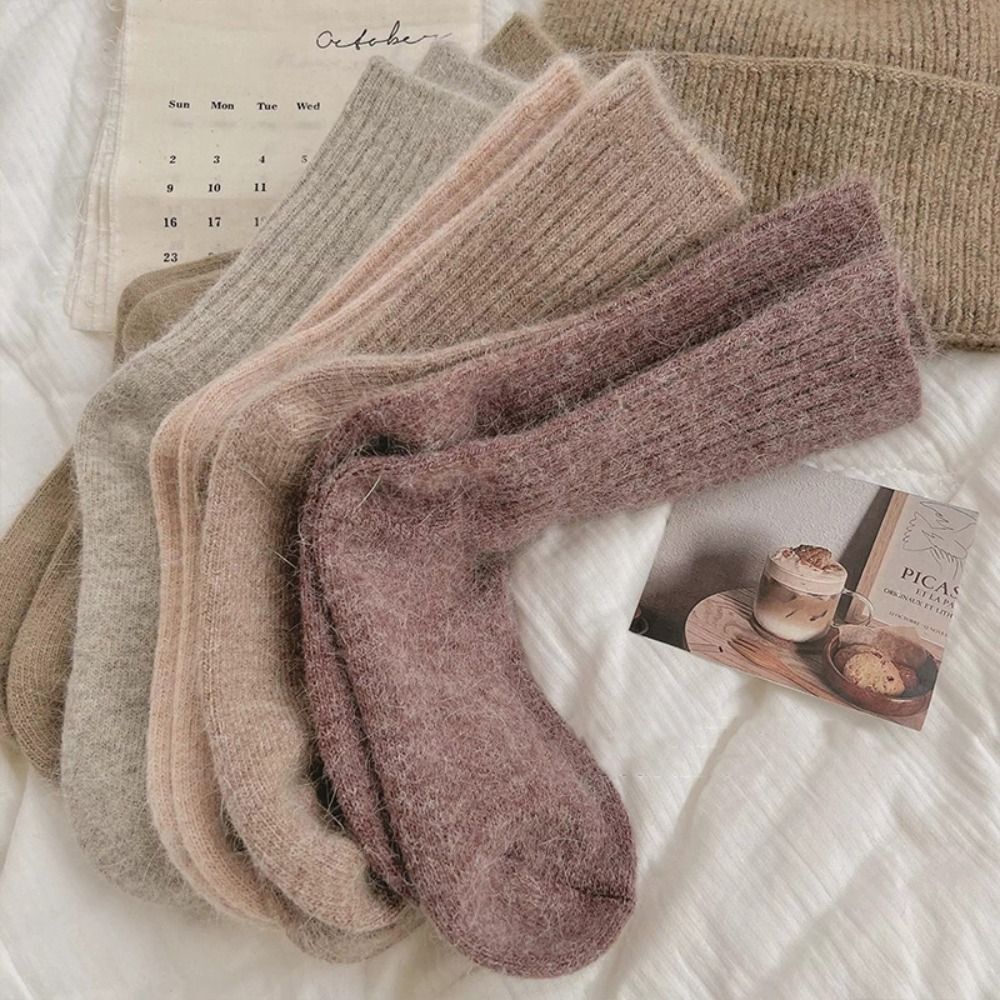 Cashmere Mid Tube Socks Thick Long Socks Winter Warm Velvet Socks  For Women
