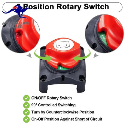 12V/24V/48V Battery Master Disconnect Switch Boat Marine Caravan Isolator On Off