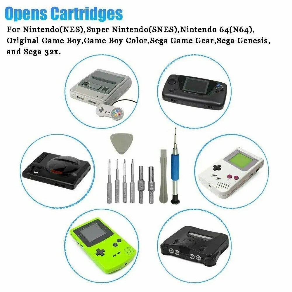 Repair Tool Kit Screwdriver for Nintendo NES SNES N64 Sega Set Game Boy Consoles