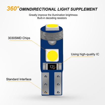 10 x T5 3smd Cool White 3030 smd Super Bright T5 LED Globes (10pcs)