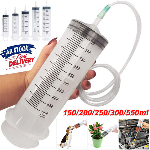 150ml-550ml Syringe Large Capacity Syringes Reusable Pump Measuring with Tube AU