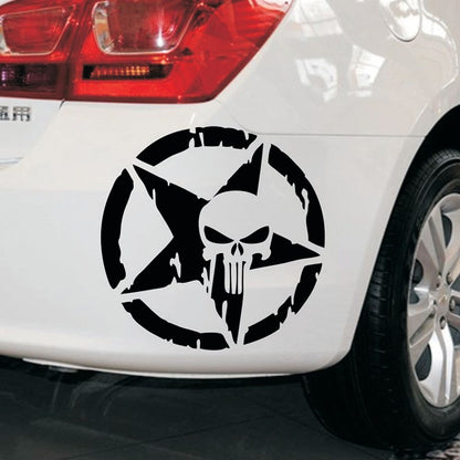 New Auto Reflective Punisher Star Vinyl Decal Skull Pentagram Car Sticker