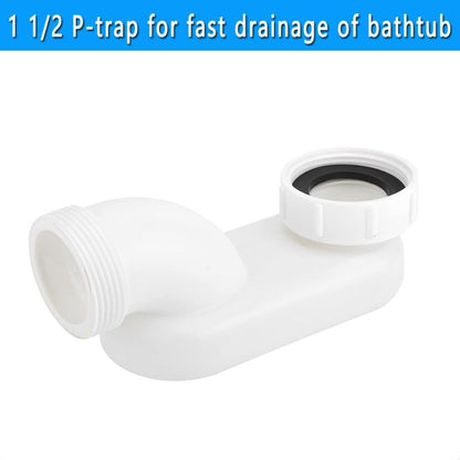 ABS Low Profile Flat 1 1/2 P Trap Kit Flexible Freestanding Tub Drain Bath