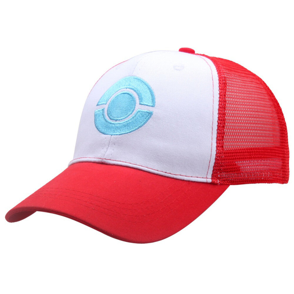 Ash Ketchum Mesh Cap Trainer Trucker Hat Pokemon GO Cosplay Costume Breathable