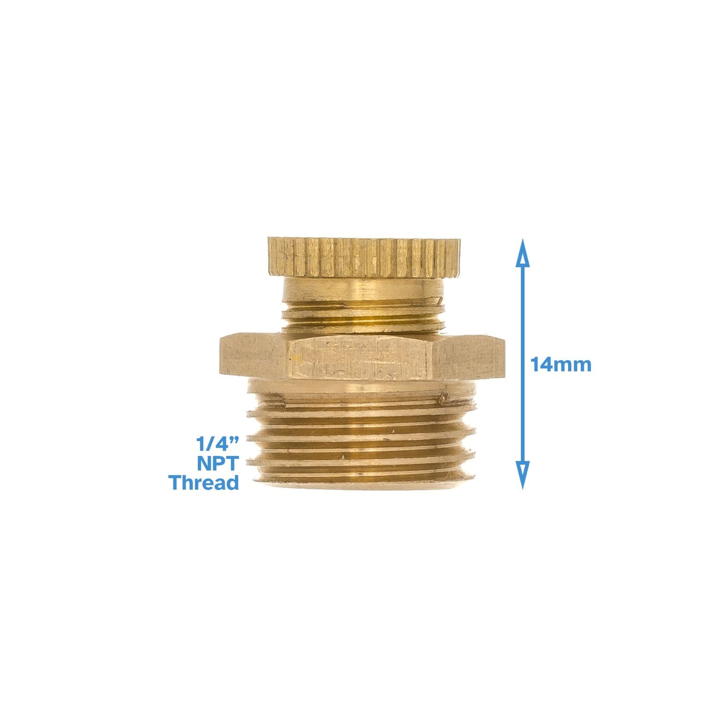 1/4" NPT Brass Drain Plug Valve Air Compressor Round Tank Fitting Rubber Seal