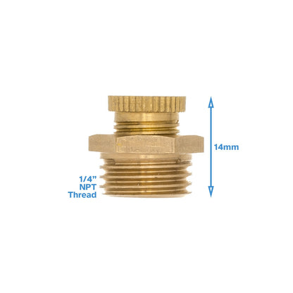 1/4" NPT Brass Drain Plug Valve Air Compressor Round Tank Fitting Rubber Seal