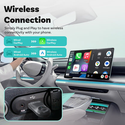 Ottocast Wireless Carplay Mirror iPhone Cars Adapter 3 in 1 Compatible w/Airplay – Compatible with iPhone