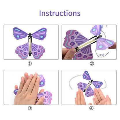 10/20/30/50/100x Magic Wind Up Flying Butterfly Surprise Birthday Greeting Gifts