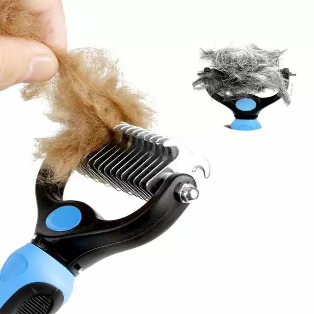 Dog Pet Cat Fur Dematting Grooming Deshedding Trimmer Tool Comb Brush Size S/L