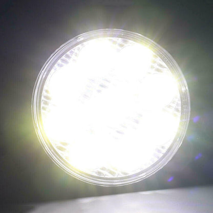 12v-24v Round 85mm 27W LED WORKLIGHT COOL WHITE 6000K FLOOD BEAM W/LIGHT
