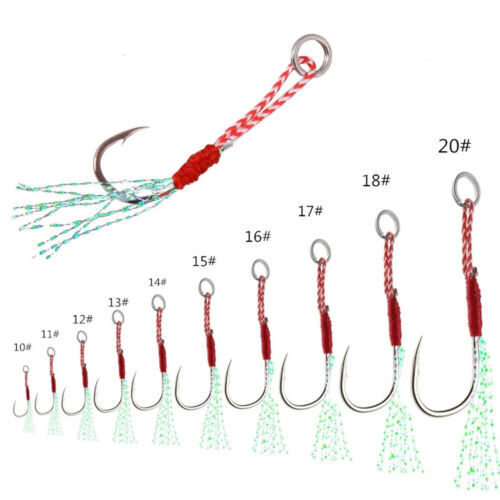 20x Jigs Assist Hooks Twin Jigging Metal Fishing Lures Slow Inchiku Micro Octo