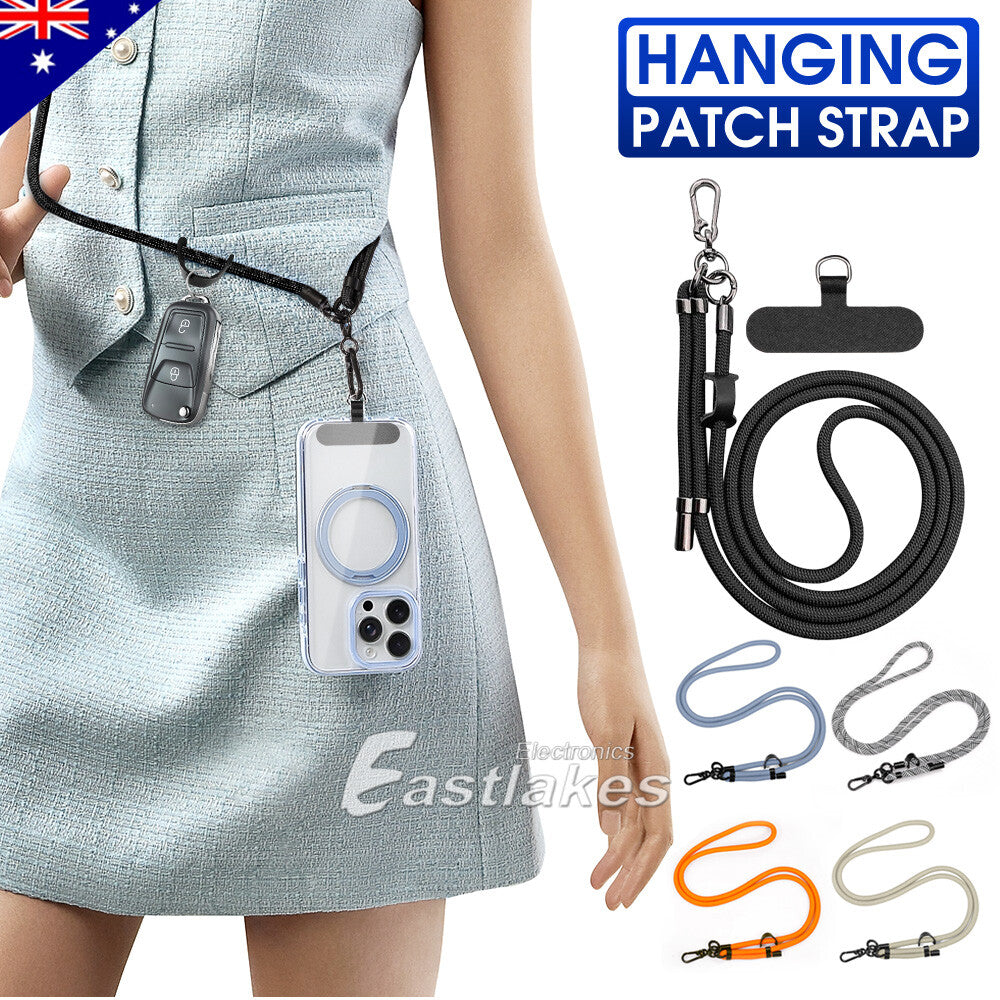 120CM Adjustable Hanging Neck Strap Mobile Phone Lanyard With Free Patch Clip OZ