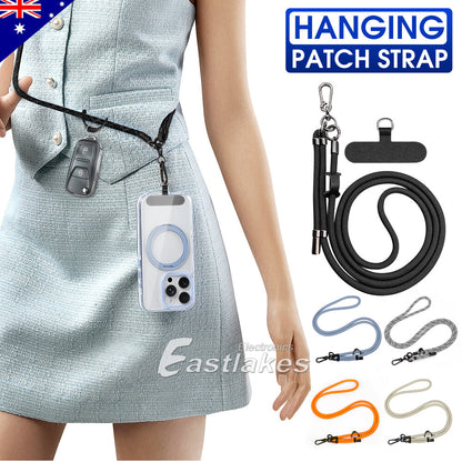 120CM Adjustable Hanging Neck Strap Mobile Phone Lanyard With Free Patch Clip OZ