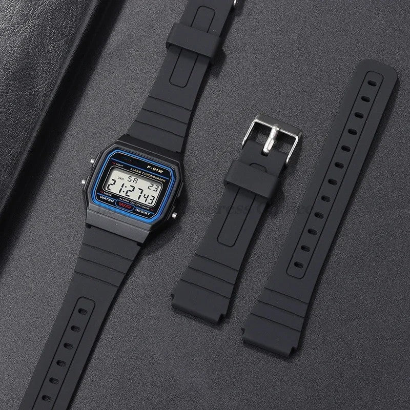 Silicone Watch Strap for CASIO F91W W-800H 18Mm for W800H SGW400 F91W F84 F105/1