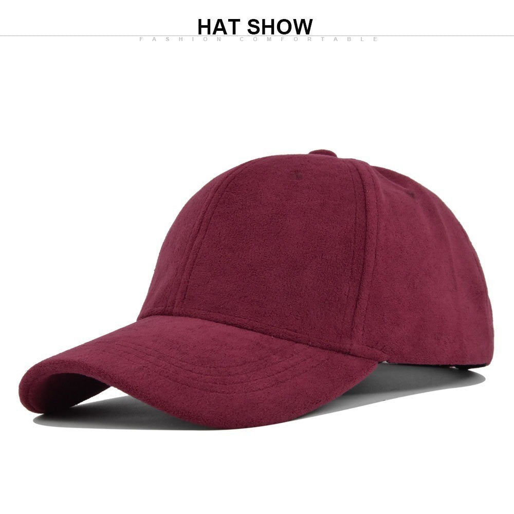 Solid Color Men Women Trucker Suede Baseball Hat Soft Dad Snapback Cap