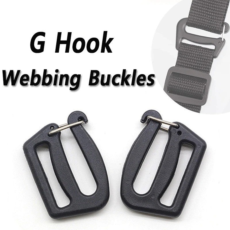 5/10pcs Black Webbing Buckles Strap Buckle for Outdoor Luggage Sack Backpack