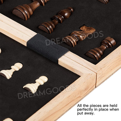 39CM Large Magnetic Chess Wooden Set Folding Chessboard Pieces Wood Board Game
