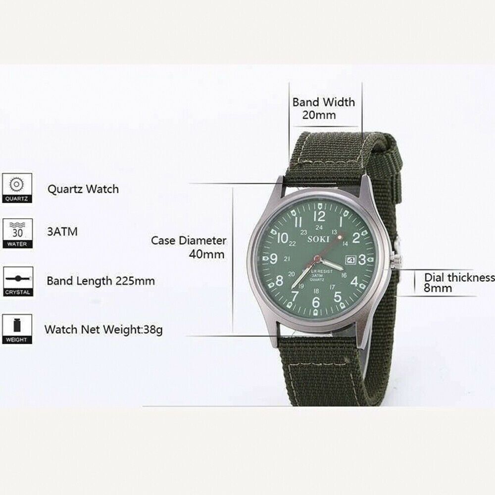 Portable Stainless Steel Fashion Military Sport Men's Wrist Watch Quartz
