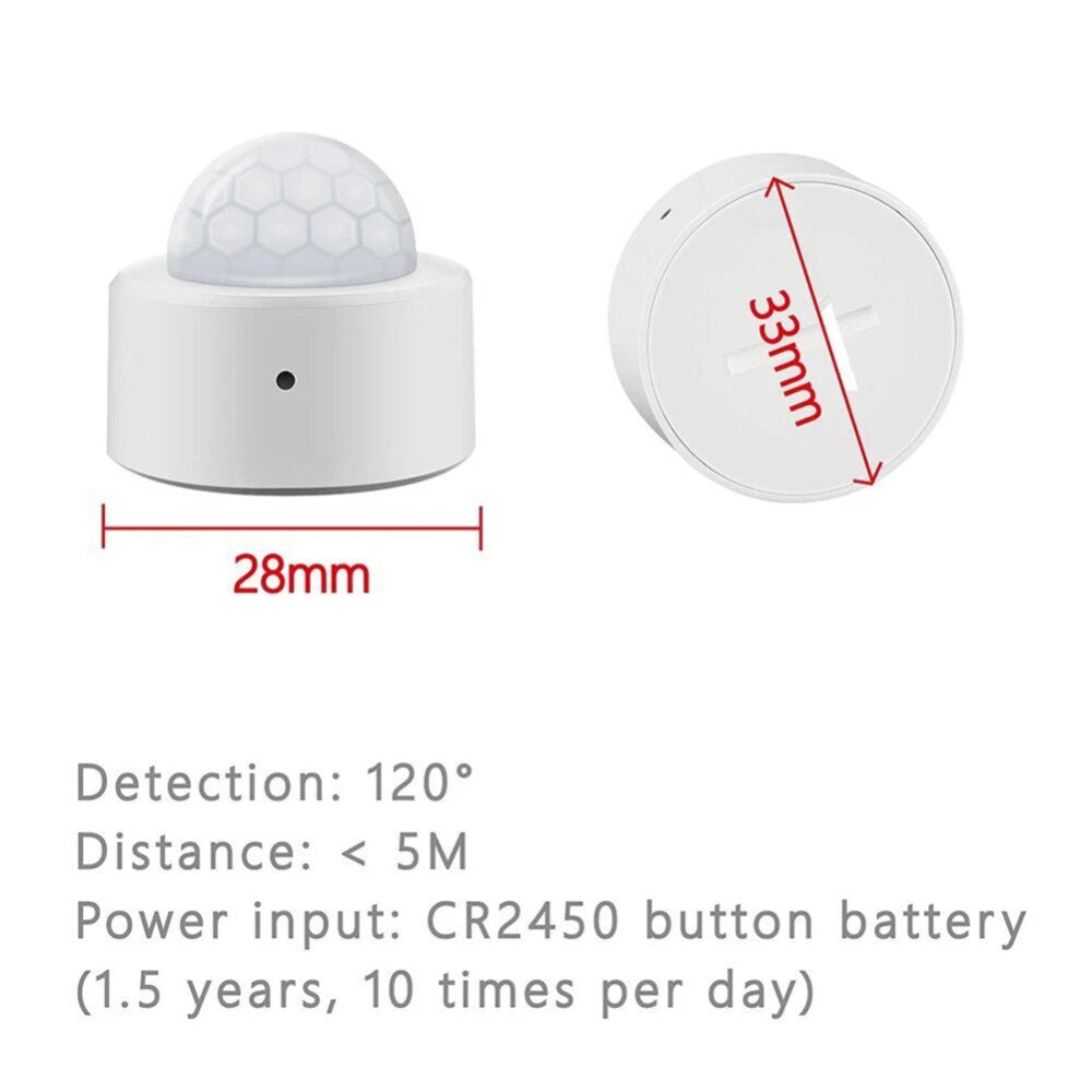 1-4PCS Tuya Zigbee Smart Mini PIR Motion Sensor Wireless Infrared Alarm Detector