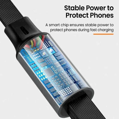 Multi Charging Cable 3 in 1 Retractable USB Charger Cord Compatible with iPhone/Samsung