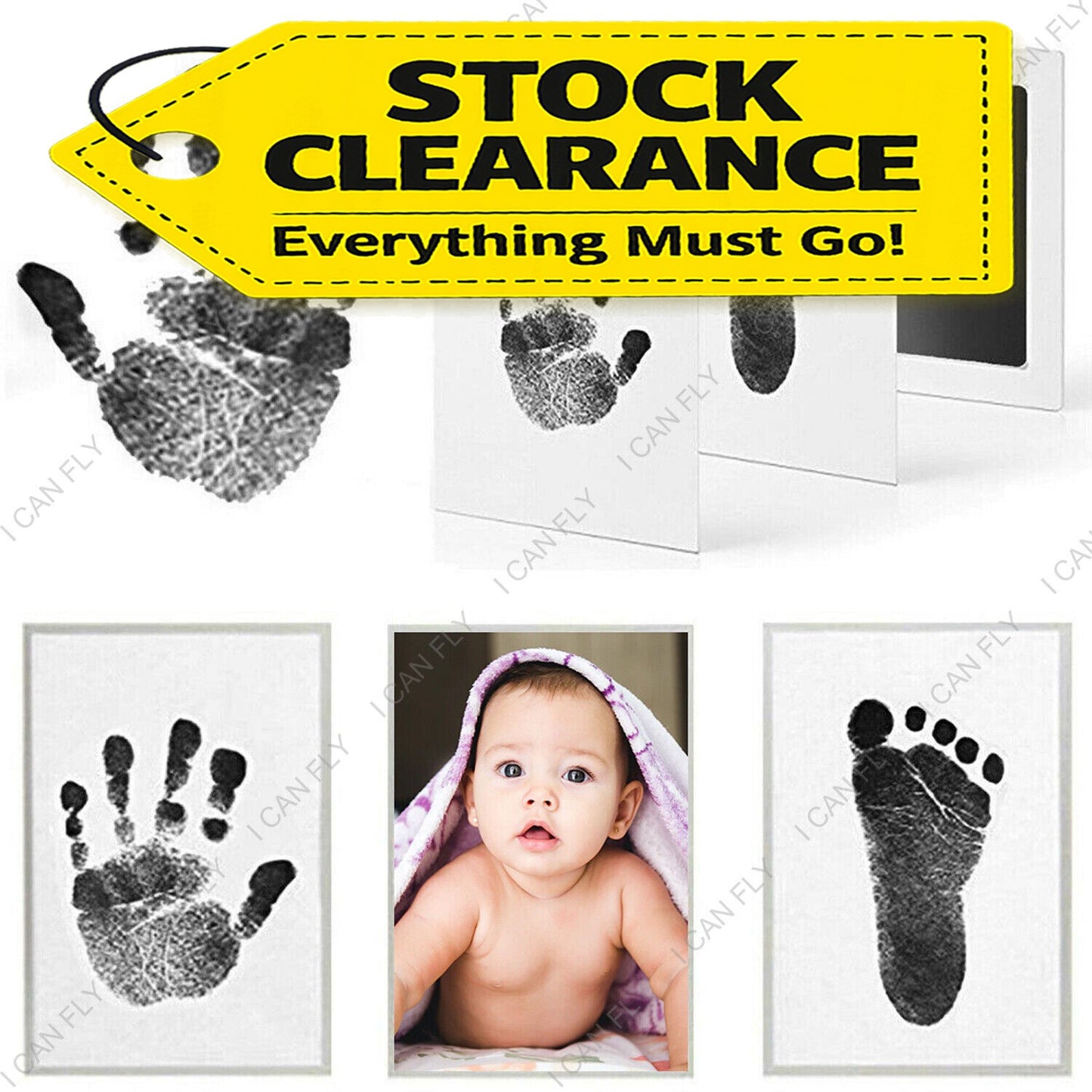 Newborn Footprint Handprint Safe Inkless Gift Foot Hand Print Wipe Kit Gifts DF